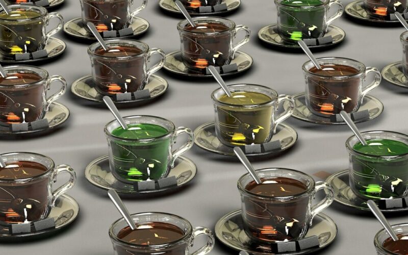 various cup teas