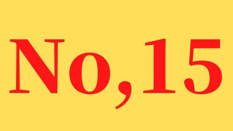 「No,15」の文字
