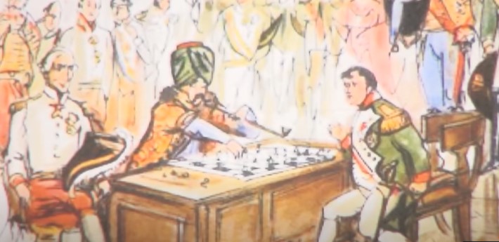 ザ・ターク（トルコ人）とナポレオンのチェス対戦図