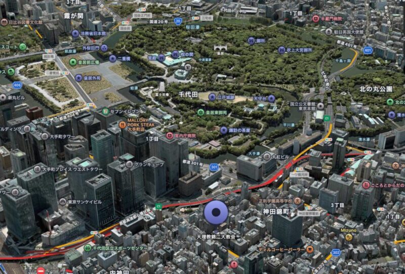 錦江大教会AppleMapより②